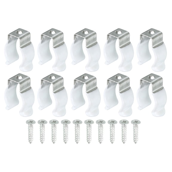 Uxcell T5 U Clips for LED Light Bulb Mounting Bracket Support Fluorescent Tube Holder with Screws 10 Pack