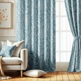 thumbnail image 2 of Vargottam Elegant Paisley Delight Pattern Curtains - Set of 2 Blackout Panels, 42 x 63 Inches - Noise Reducing & Energy-Efficient Room Darkening Window/Door Drapes for Modern Home Decor - Blue, 2 of 9