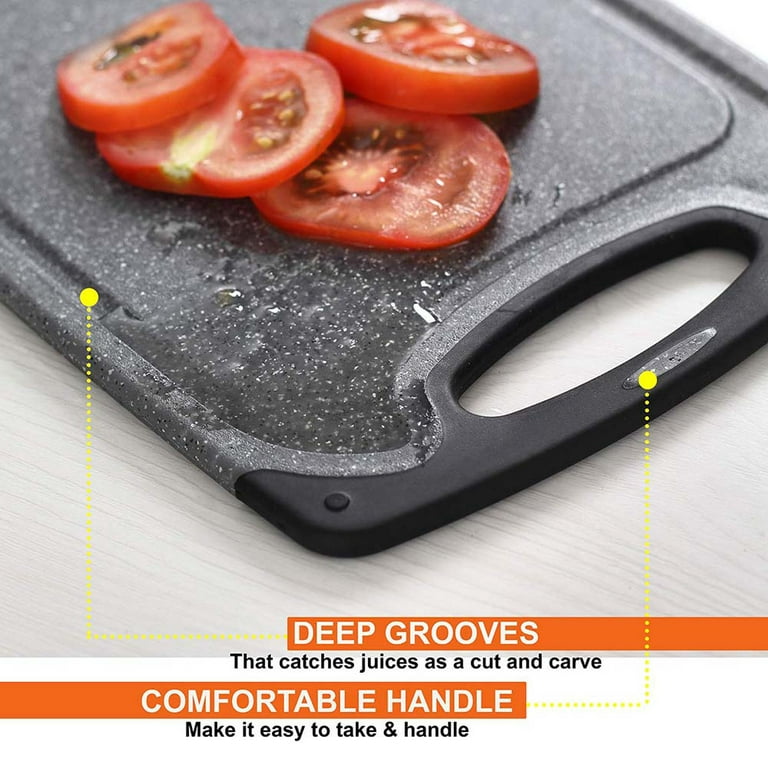 Plastic Cutting Coards for Kitchen, 3-Piece Large Cutting Board Set Dishwasher  Safe Chopping Boards with Non-slip Feet and Juice Grooves, Kikcoin - Yahoo  Shopping