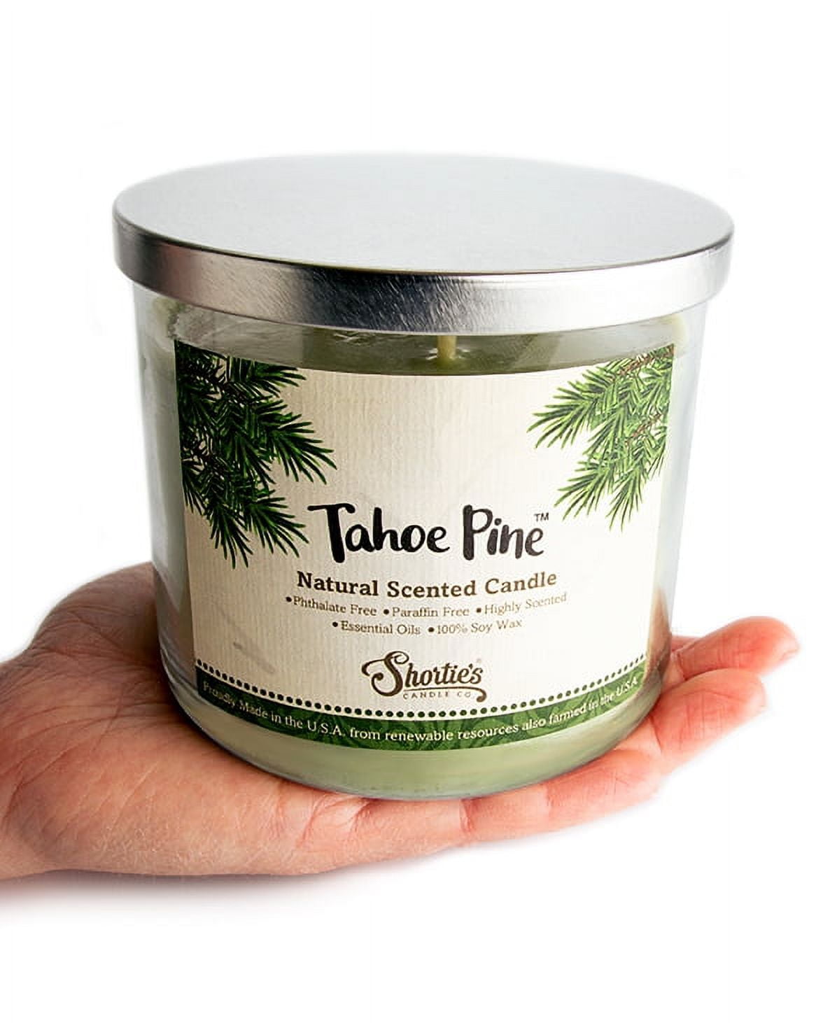 Tahoe Pine Scented 3 Wick Candle - All Natural - Made with 100% Responsibly Sourced Soy and Essential Fragrance Oils - Phthalate & Paraffin Free, Vegan, Non-Toxic