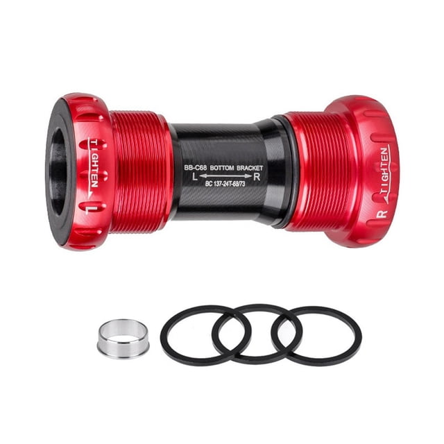 Mosiee Bike Bottom Bracket Bicycle Bearing Middle Shaft Threaded Integrated Hollow