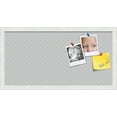 thumbnail image 2 of PinPix ArtToFrames 10x22 Custom Cork Bulletin Board Light Grey Diamond   Poster Board Has a Fabric Style Canvas Finish, Framed in Satin White Frame (PinPix-524), 2 of 6