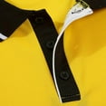 thumbnail image 6 of Mens Golf Shirts Ribbed Lapel Button Business Color Block Short Sleeve Mens Shirts Casual Stylish,Yellow,3XL, 6 of 8