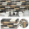 thumbnail image 2 of 5 Sheet Peel and Stick Backsplash Waterproof Stone Backsplash Tile Marble Self Adhesive Peel and Stick on Backsplash for Kitchen Bathroom Fireplace Cabinet 4"x8" Black, 2 of 7