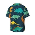 thumbnail image 2 of KLL Cartoon dinosaur Print Men's Shirt Short Sleeve Button Down Summer Cuba Beach Shirts- 4X-Large, 2 of 7