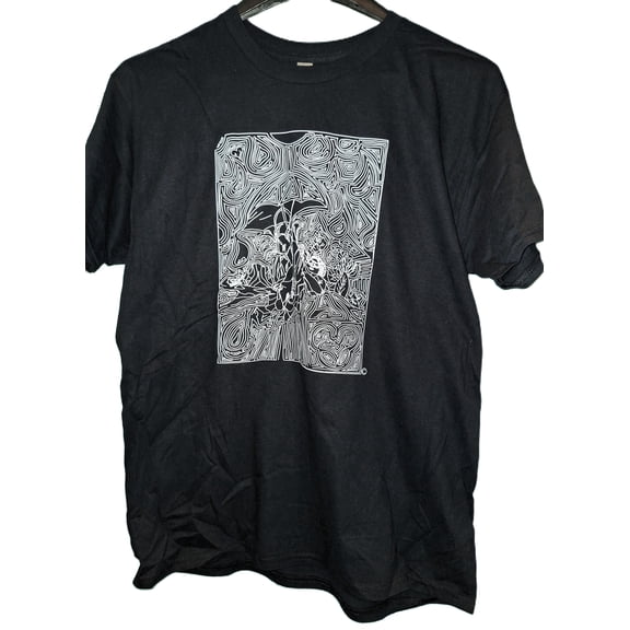 Relax Maze Black T-Shirt - Interactive Beach Puzzle Tee by Amazen Apparel (Large). Dive Into the Relax Maze: Wearable Art with a Brain-Teasing Twist.