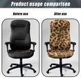thumbnail image 4 of Renewold Brown Cheetah Print Office Chair Cover for Universal Rotating Chair Printed Desk Computer Chair Cover Non-slip High Back Chair Cover with Elastic Bottom, S, 4 of 7