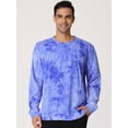 thumbnail image 3 of Sudadera Tie Dye Unique Bargains para hombre manga larga bloque de color cuello redondo Azul blanco L, 3 of 6