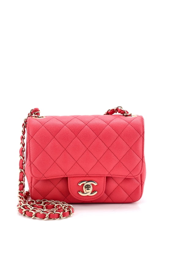 Pre-Owned Square Classic Single Flap Bag Quilted Caviar Mini By Rebag