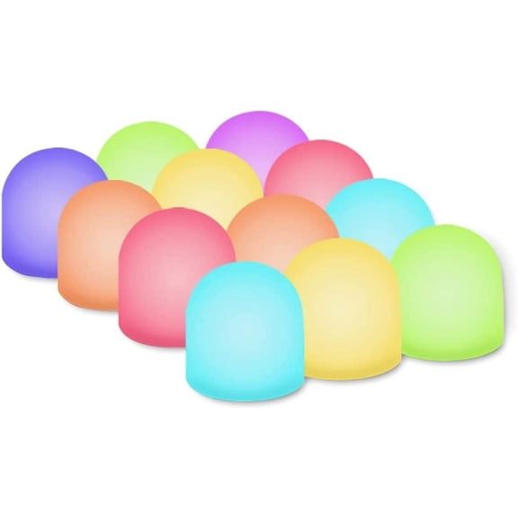 Color Changing Mini Nightlight, Multicolor LED Mood Lighting - Night Light for Bedroom, Bathroom, Living Room - Battery Powered (Pack of 12)