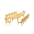 thumbnail image 4 of Grade-A Teak Dining Set: 12 Seater 13 Pc: 122" Atnas Rectangle Table And 12 Maldives Chairs (2 Arm & 10 Armless Chairs) WholesaleTeak #51ML2813, 4 of 6
