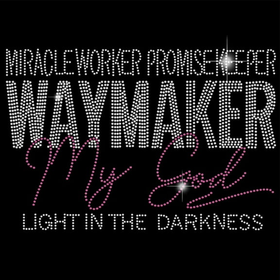Waymaker Iron on Rhinestones Transfer Christian Quotes Bling Glass Rhinestone Decals DIY Hotfix Transfer Stickers