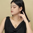 thumbnail image 3 of JeenMata Juego de 3 Collares con Colgante Modernizado de Tres Capas Múltiples para Mujer en Oro Amarillo, 3 of 5