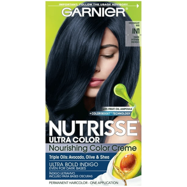Garnier Nutrisse Nourishing Hair Color Creme, IN1 Dark Intense Indigo -  