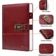 thumbnail image 3 of Diary with Lock Journal for Women, A5 6 Ring Binder Notebook for Men, Vintage Journal 7 x 9 Inch Large Refillable Lock Diary, Burgundy, 3 of 4