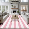 thumbnail image 4 of Pink Stripe, Area Rug 6x9 FT, Non Slip Living Room Throw Carpet, Abstract Geometric Washable Soft Large Floor Carpet Non-Shedding Rug for Bedroom Dining Room Play Room, 4 of 9