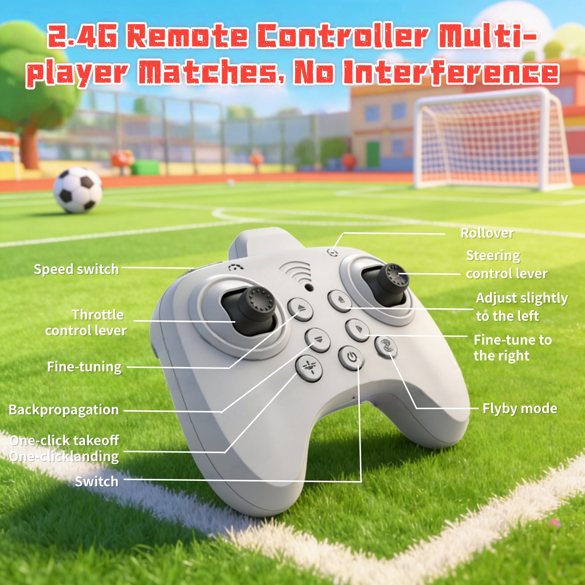 RC Flying Soccer Ball Drone for Kids, Mini Helicopter with Full Protective Net Cage, 360° Flips & LED Lights, One-Key Takeoff, Safe Indoor Outdoor Toy Gift for Boys & Girls.