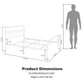 thumbnail image 4 of Homycasa Gobert 65" Contemporary Metal Queen Size Bed Frame Platform in White, 4 of 11