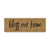 Trademark Fine Art 'Bless Our Home Burlap Long' Canvas Art by Marcee Duggar