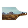 thumbnail image 2 of Desert Cutting Board, Monument Valley View from John Fords Point Merritt Butte Sandstone Image, Decorative Tempered Glass Cutting and Serving Board, Wine Bottle Shape, , by Ambesonne, 2 of 5