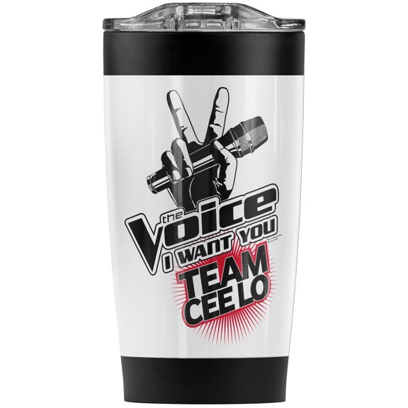 The Voice/Team Cee Lo Stainless Steel Tumbler 20 oz Coffee Travel Mug/Cup, Vacuum Insulated & Double Wall with Leakproof Sliding Lid | Great for Hot Drinks and Cold Beverages