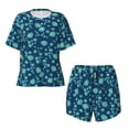 thumbnail image 4 of Naloa Daisies Flowers Women's Short-Sleeved Pajama Set, Loungewear, Summer pajamas, Breathable Cozy - 3X-Large, 4 of 9