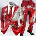 thumbnail image 2 of Adult Mens Christmas Suits 2 Piece Formal One Button Xmas Jacket Blazer And Trousers Set Slim Fit Winter Party Wedding Christmas Suit, 2 of 5