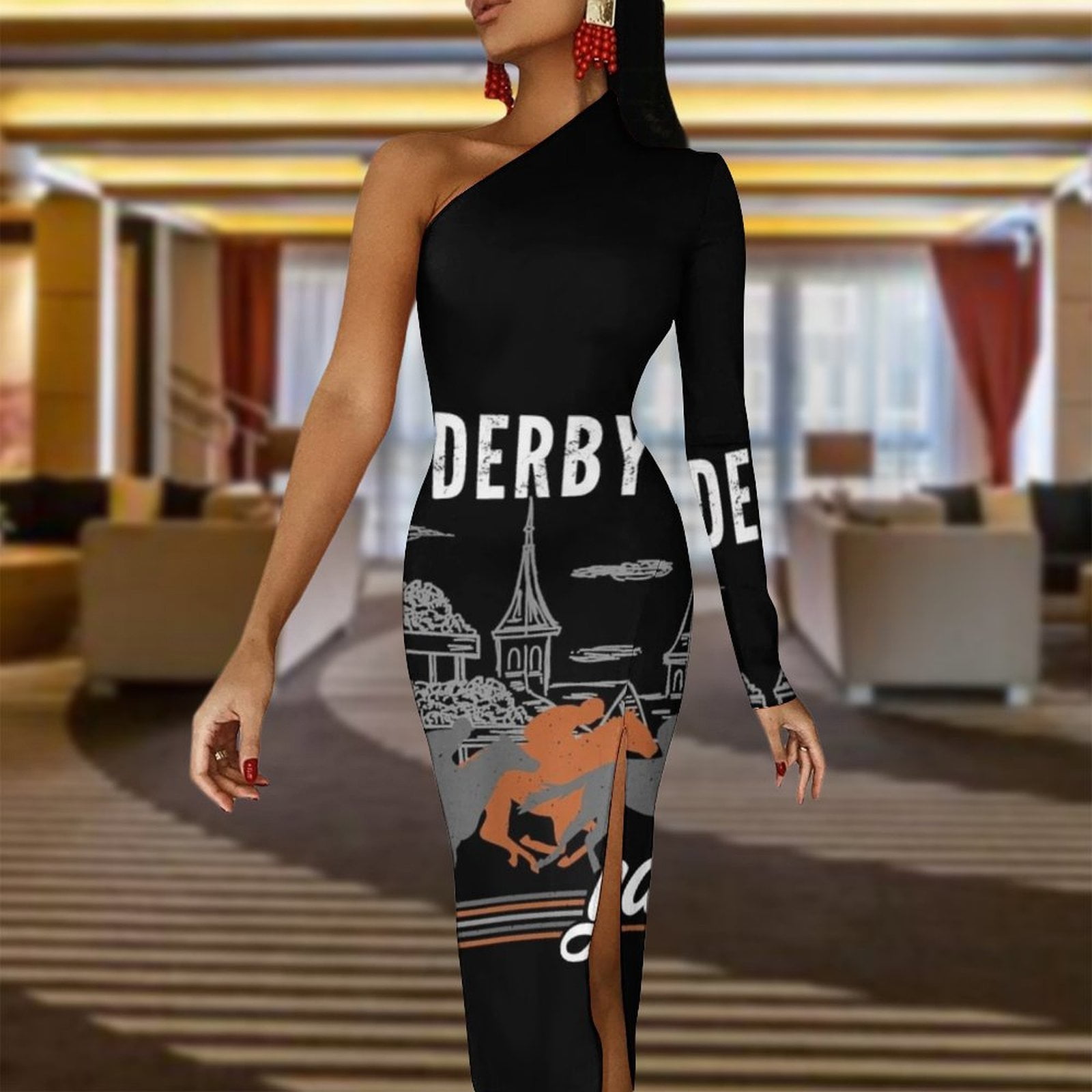Derby Day 2022 Derby Kentucky horse derby dresses Suit Half Dleeve Split Dress  dress women summer - Walmart.com