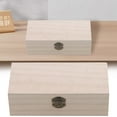 thumbnail image 2 of BinKFF Wood Box, Rectangular Unfinished Wooden Box with Hinged Lid and Front Clasp Natural Wood Storage Boxes for Jewelry Container Sundries Case Makeup Case Organizer, 2 of 9