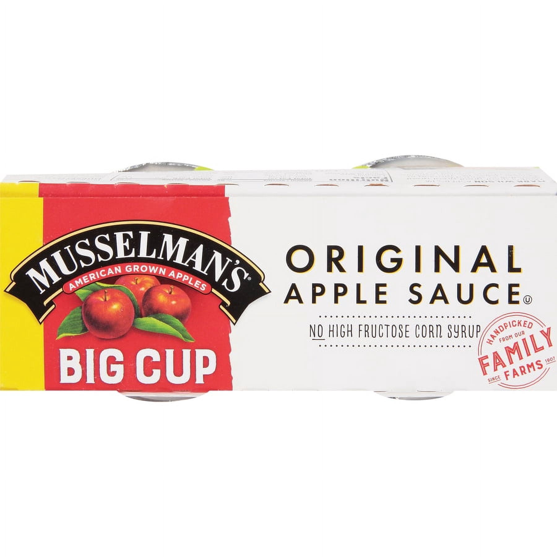 Musselman's Big Cup Original Applesauce 6oz 4 Count