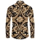 thumbnail image 3 of Camisas de manga corta con botones y estampado 3D de lujo de alta gama con patrón dorado para hombres, blusas de estilo callejero de moda, atuendos de hip hop, 3 of 5
