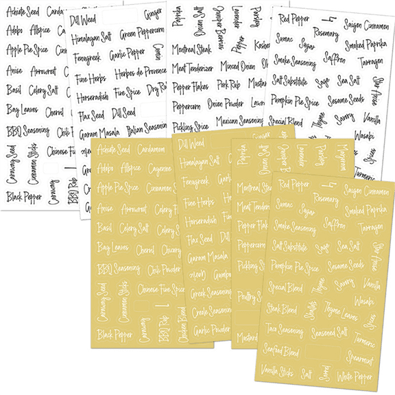 276 Spice Labels/ Label 276 Creative Transparent Combination Pantry Label Bottle Stickers