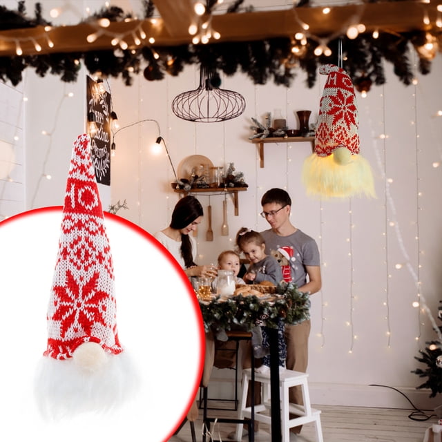 Xihbxyly Gnomo Navideño, Diseño Brillante Sin Rostro, Hecho a Mano, Decoración Festiva para El Hogar, Perfecto para Dormitorio, Mesa o Estante, Incluye 3 Pilas de Botón, Tamaño 20 X 8 X 7 Cm.