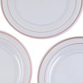 thumbnail image 2 of Balsa Circle 10 Pieces Disposable Plastic Round Plates - 8" Clear with Rose Gold Trim, 2 of 6