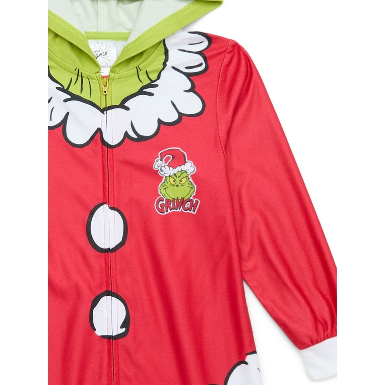The Grinch Boys Blanket Sleeper with Long Sleeves Sizes 4 12 Walmart