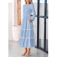 thumbnail image 5 of PRETTYGARDEN Women's Spring Midi Dress Fall Elegant Long Sleeve Smocked Flowy Boho Floral Wedding Guest Party Dresses, 5 of 7