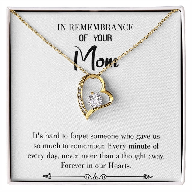 To Mom Remembrance Message So Much to Remember White Forever Necklace w Message Card