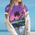 thumbnail image 4 of Tops de Ajuste Suelto para las Mujeres Sudadera de Manga Corta, Camiseta Casual Impresa para el Uso Diario de Primavera Y Otoño, 4 of 5