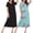Black/Blue Flower, variant on Ekouaer 2 Pack Long Nightgowns for Women Short Sleeve Crew Neck Soft House Dress Loungewear Nightshirt with Pockets
