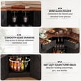 thumbnail image 3 of Homieasy L-Shaped Corner Cabinet, Kitchen Pantry Storage Cabinet with Built-In Outlets & 360° Lazy Susan, Farmhouse Coffee Bar Cabinet,Corner Pantry for Kitchen Dining Living Room,Black, 3 of 7