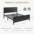 thumbnail image 6 of LED Full Bed Frame with Charging Station, Industrial Farmhouse Platform Bed, Barn Door Style Headboard, Strong Metal Slats, Noise Free, No Box Spring Needed, Black, 6 of 8
