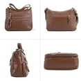 thumbnail image 3 of Ailongcity Waterproof PU Leather Crossbody Satchel Bag, Brown, 3 of 5