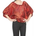 thumbnail image 5 of Rachel Zoe Bibi Silk Blend Drawstring Dolman Sleeve Top Blouse, Poppy (2), 5 of 6
