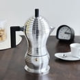 thumbnail image 4 of Alessi MDL02/3 B "Pulcina" - Cafetera de estufa de 3 tazas con asa y perilla de aluminio en color ne Alessi NA, 4 of 6