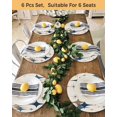 thumbnail image 4 of 13 Inch Round Placemats Set of 6, Brown Green Diamond Non Slip Heat Insulation PP Table Mats, Modern Geometric Middle Century Beige Washable Place Mats for Kitchen Dining Party Table Decor, 4 of 7