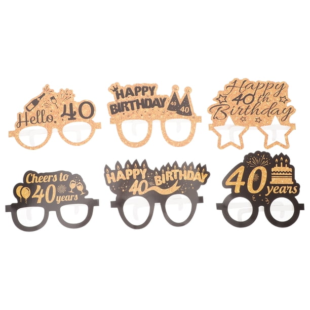 KAKOWELY 6 pares de gafas de papel para fiesta de cumpleaños, accesorio fotográfico para fiestas de cumpleaños