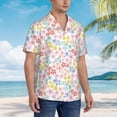 thumbnail image 5 of Balery Retro Floral Print Men's Hawaiian Shirts Short Sleeve Beach Shirt Relaxed Fit Vacation Button Down Shirts-Large, 5 of 9