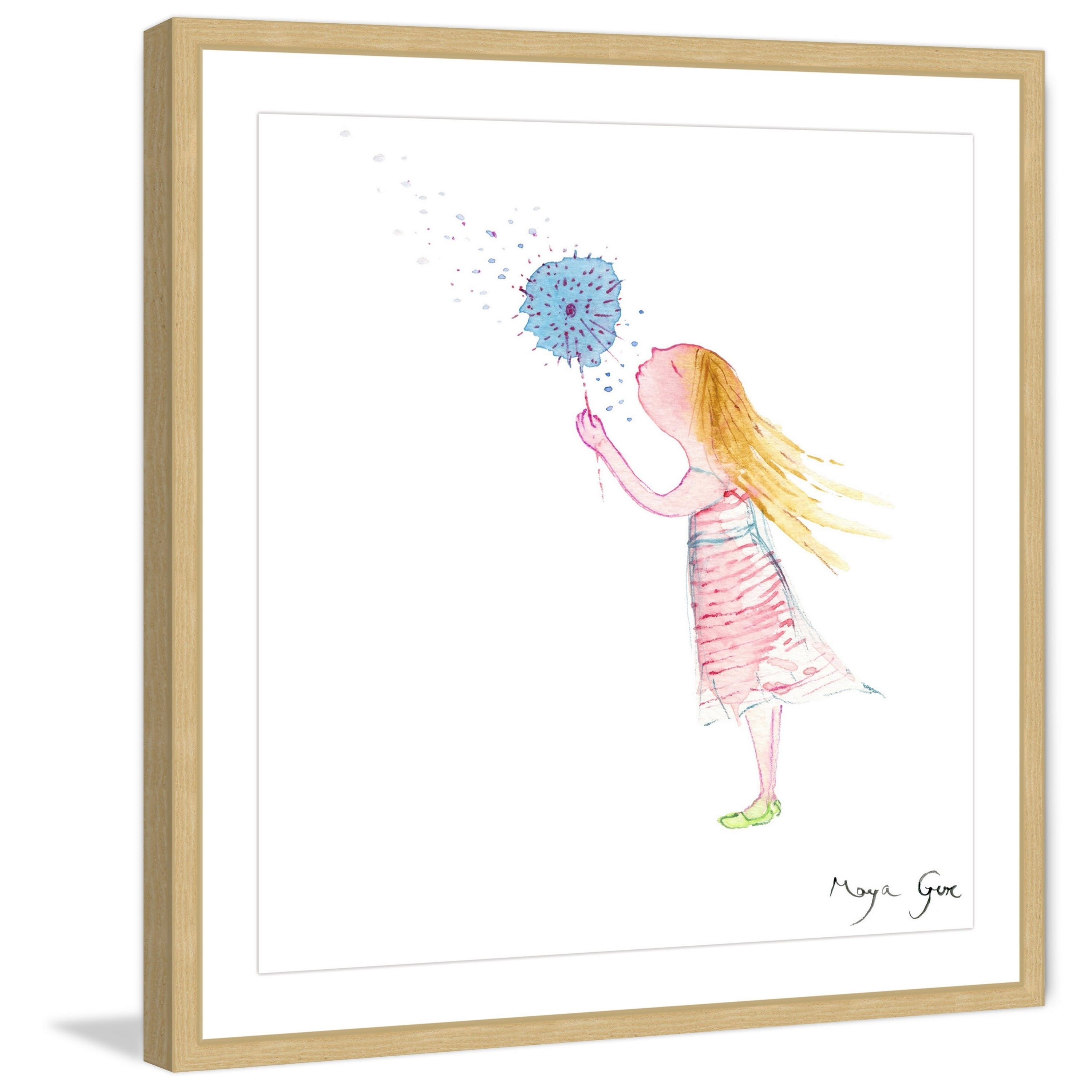 Marmont Hill "Girl with Dandelion" by Maya Gur Framed Painting Print