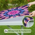 thumbnail image 6 of Colorful Tie Dye Mandala Pattern Square Fitted Tablecloth with Elastic Edge,Square Table Cover,Washable Elastic Table Cover for Home Kitchen Party Decor 34"x34", 6 of 6