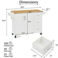 thumbnail image 2 of Oak-accented White - Drop-leaf and Multi-functional - In Dining or Kitchen - Serves Multiple Purposes, 2 of 6